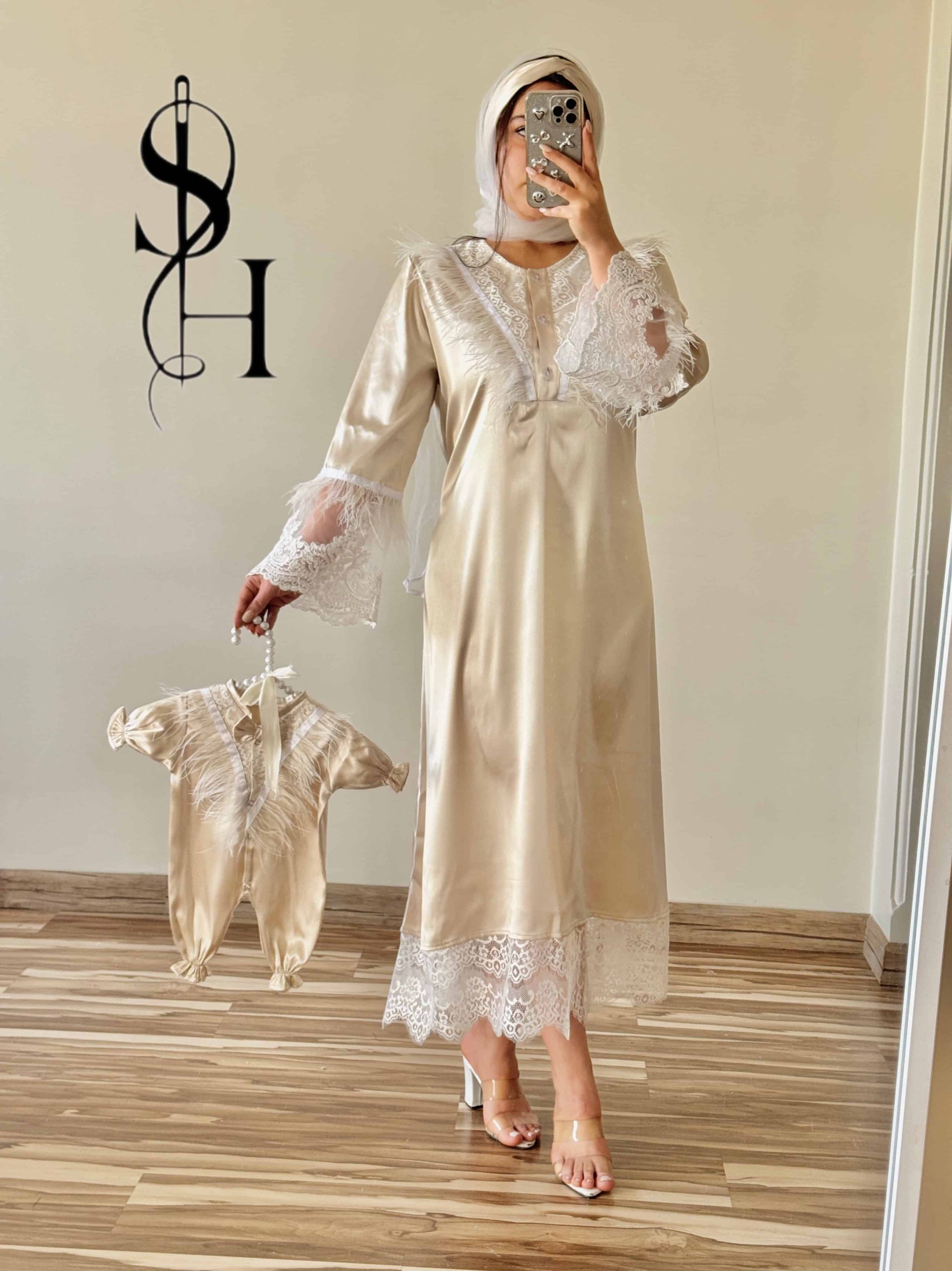 تصویر پیراهن شیردهی فلور و ست نوزاد 